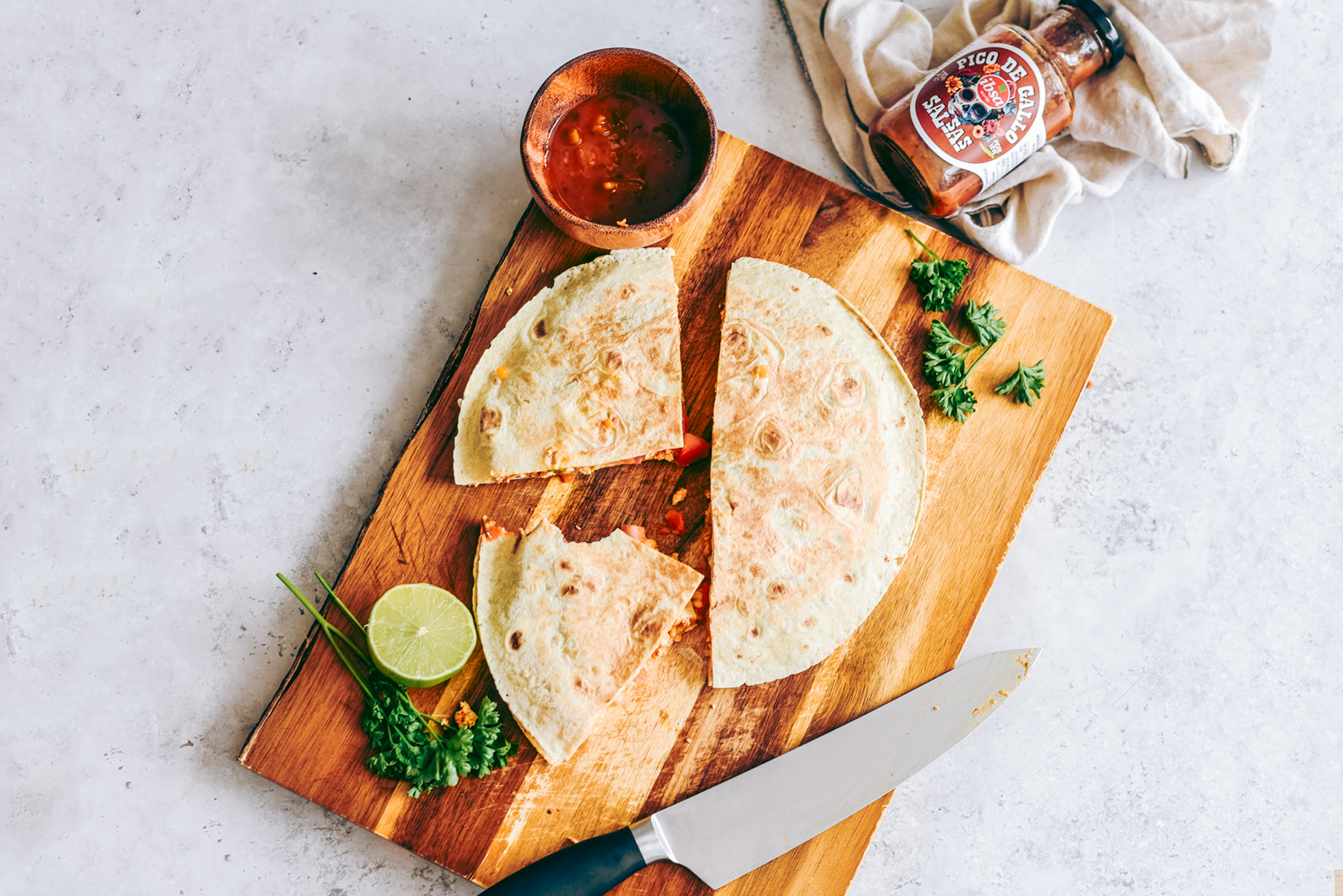 Quesadillas con pico de gallo IBSA